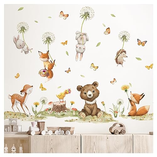 Grandora Wandsticker Tiere Pusteblume Wandtattoo F R Kinderzimmer