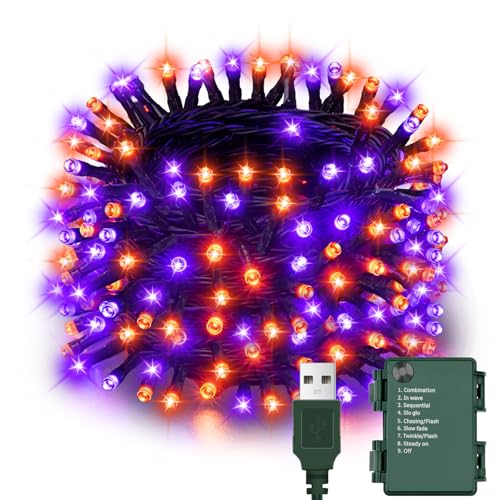 Etopgo Halloween Lichterkette Batterie 10m 100 Led Orange