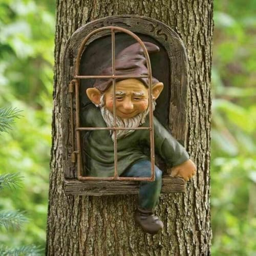 Lsdzhk Elf Out The Door Baumhugger Gartenfigur Gnom