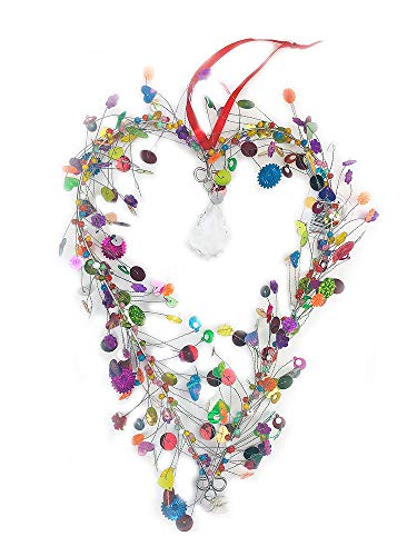 Feines Drahtherz Mit Perlen Und Pailletten Zum Aufh