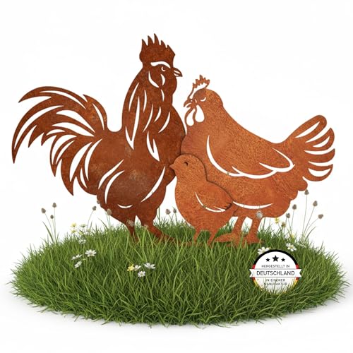 Extravagant Gartenstecker Huhn Hahn K Ken 3er Set