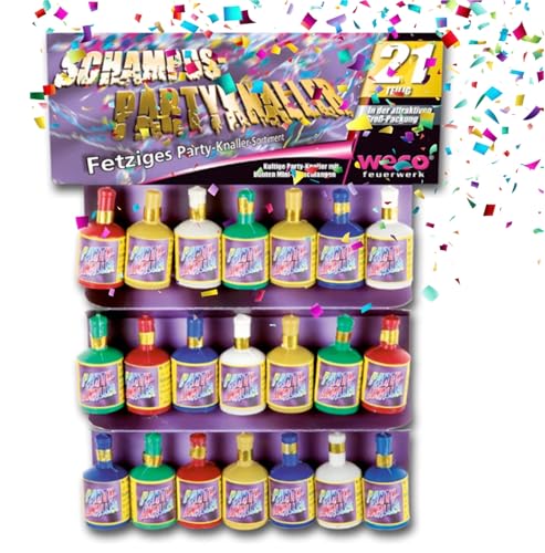 Pyroheld Party Schampus Popper 20er Set Bunte Schampusknaller