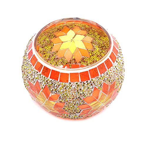 Ancllo Mosaik Kerzenhalter Aus Glas Handgefertigt Schneeflocken Teelichthalter