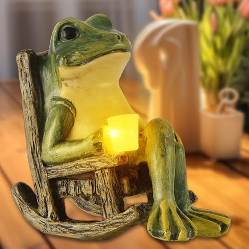 Frosch Figuren Mit Solar Led Lampe Garten Deko
