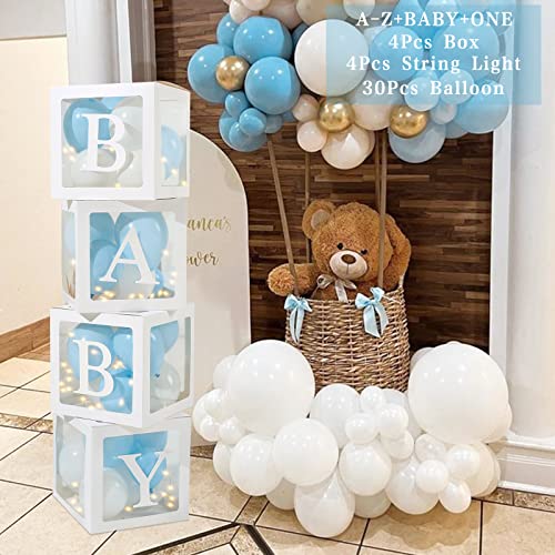 Babyparty Deko Box Junge 30 Blau Wei E