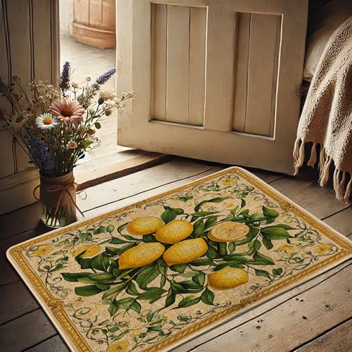 Umweltfreundliche Rutschfeste Fu Matte Mit Zitronen Design Gelbe