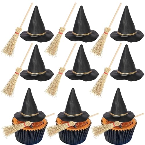 Xsstarmi 12 Packung Halloween Hexe Cupcake Toppers 3d