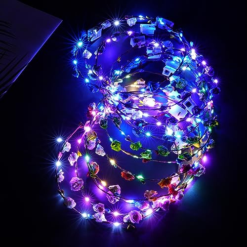 Uraqt Led Blumenkranz Stirnband 12pcs Haarkranz Blumen Mallorca