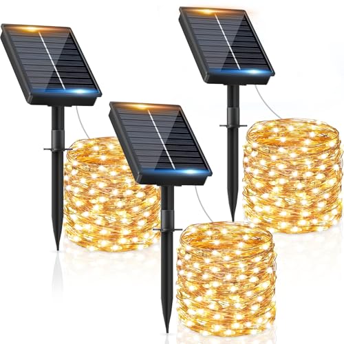 Solar Lichterkette Aussen 3x12m 120 Led Solarlichterkette Au