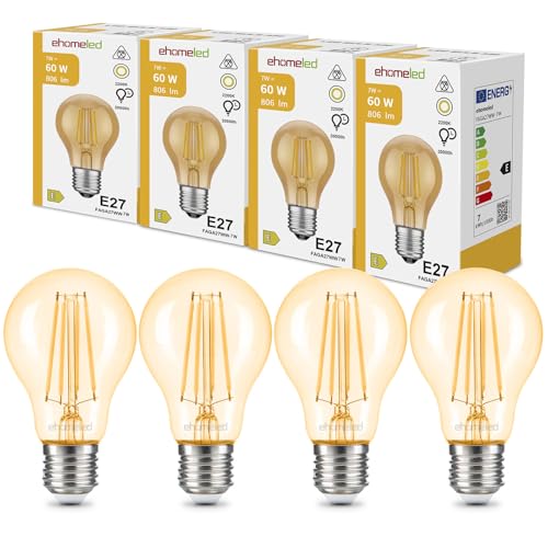 Ehomeled E27 Led Edison Gl Hbirne Vintage Warmwei