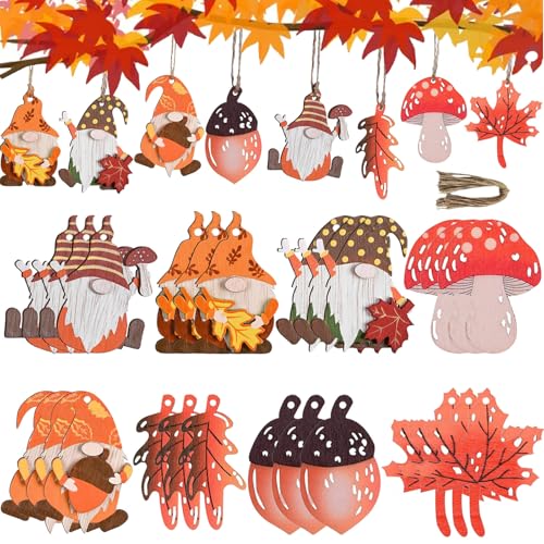 Fzyesno 24er Set Herbstdeko Zum Aufh Ngen Holz