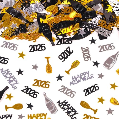 Ovanda Silvester Deko 2026 Happy New Year Konfetti