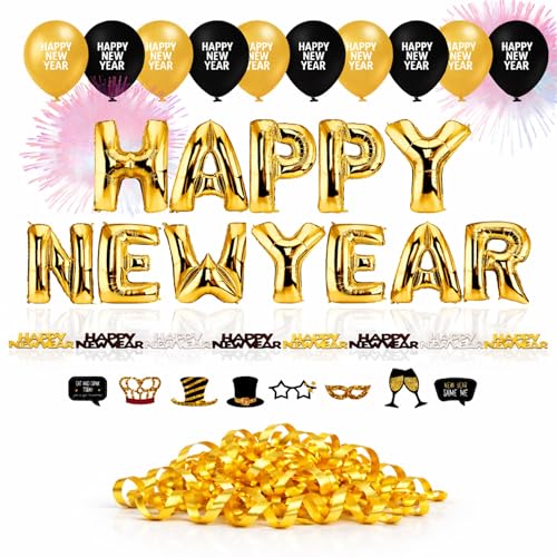 Silvester Dekoration Set 2026 Neujahrsdeko Mit Ballon Luftschlangen