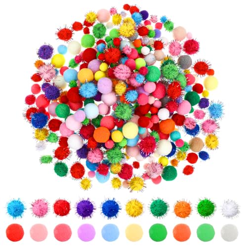 Ouligay 360 St Ck Pompons Zum Basteln Bunt
