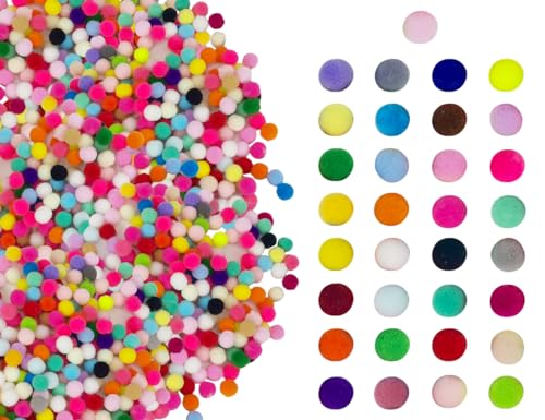 Lhbwhiz 500 St Ck Bunte Pompons Mini Pompons