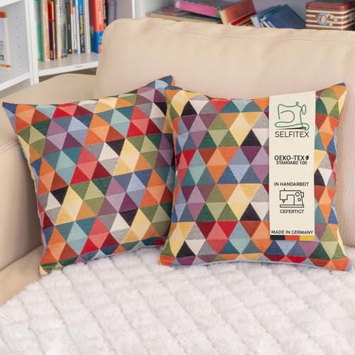 Selfitex 2er Set 40x40 Bunte Sofakissen Inkl F