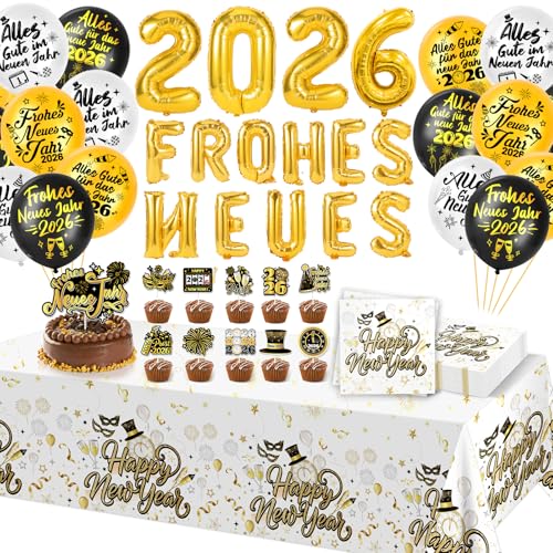 Howaf Silvester Deko 2026 Frohes Neues Jahr Luftballons