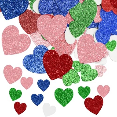 360 Sticker Herzen Als Valentinstags Dekoration Bunte Glitzer
