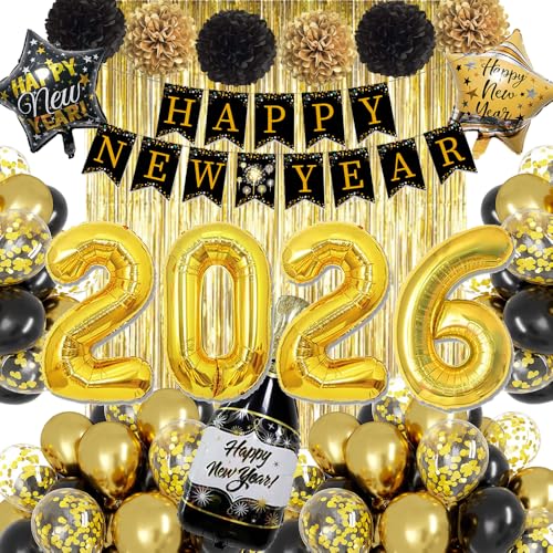 Silvester Deko 2026 Deko Silvester Party 2026 Schwarz