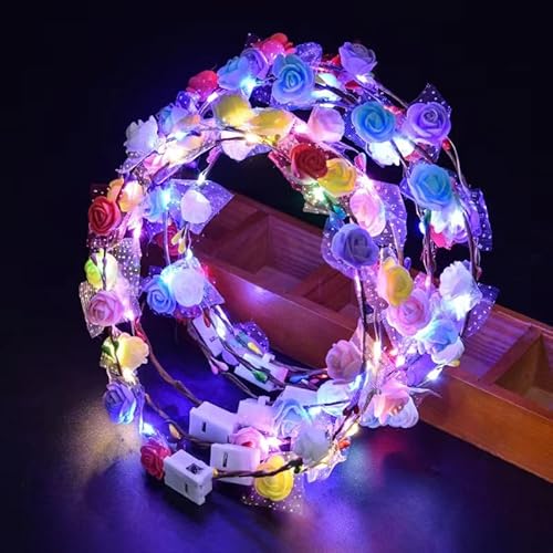 Whscwp Led Blumenkrone 6pcs Led Blume Stirnband Damen