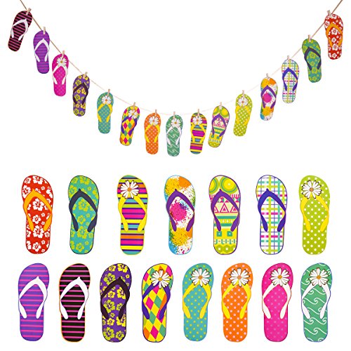 Howaf Hawaii Party Deko 15 Bunten Flip Flops