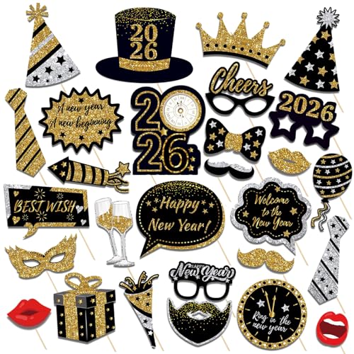 30 St Ck 2026 Foto Requisiten Silvester Deko