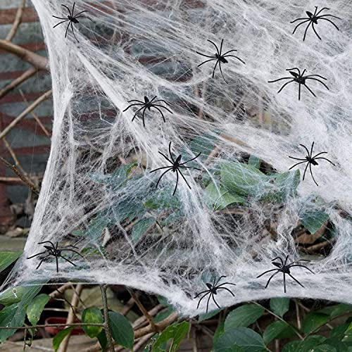 Halloween Deko Set 100g Dehnbare Spinnennetz Halloween Spinnennetz