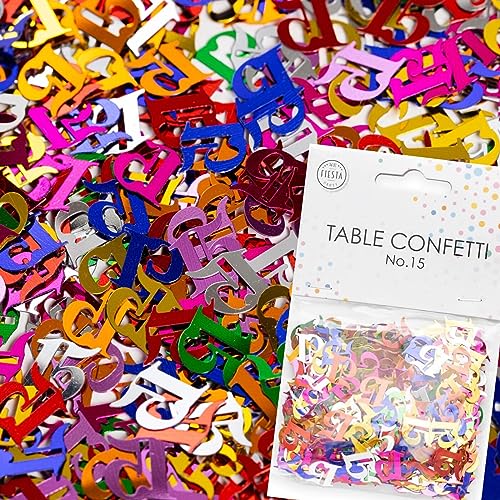 Konfetti Zahl 15 Bunt 15 Geburtstag Deko F