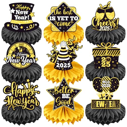 9 St Ck Neujahr Bienenwabe Deko Tischdeko Silvester