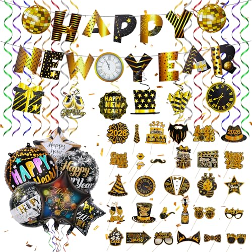 Yuning Silvester Deko 2026 Happy New Year Deko