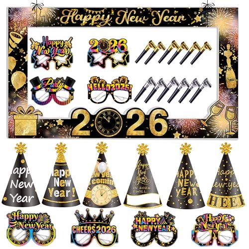 Syoulin Silvester Deko 2026 Neujahr Party Dekoration Set
