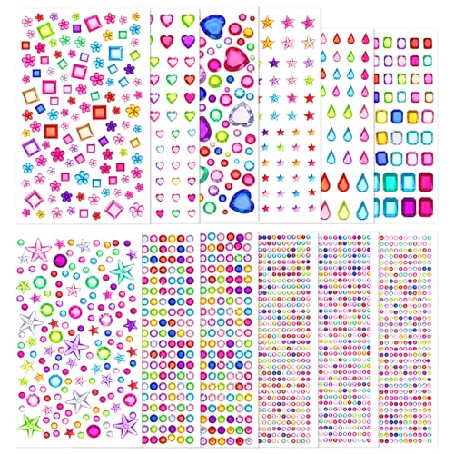 Kicnic 4000 St Ck Glitzersteine Selbstklebend 3d Glitzer