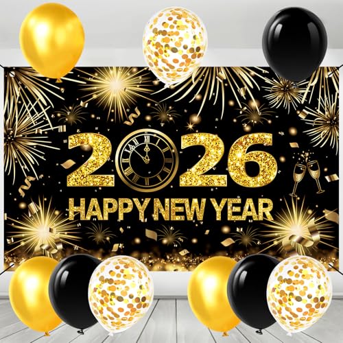 Silvester Deko 2026 Neujahrs Hintergrund Banner Extra Gro