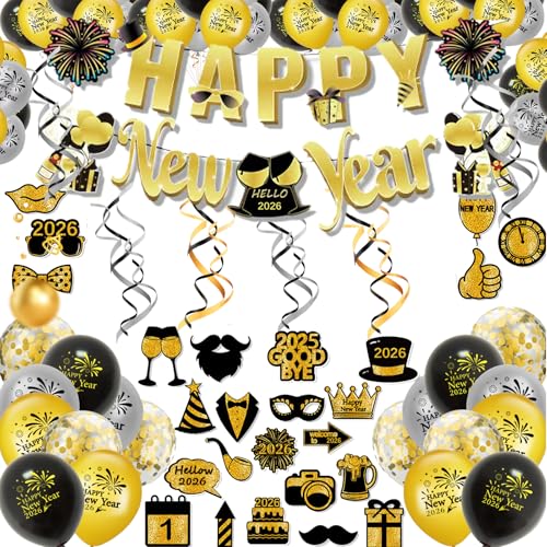 Silvester Deko 2026 Happy New Year Dekoration Set