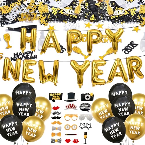 Silvester Deko 2026 Set Happy New Year Girlande