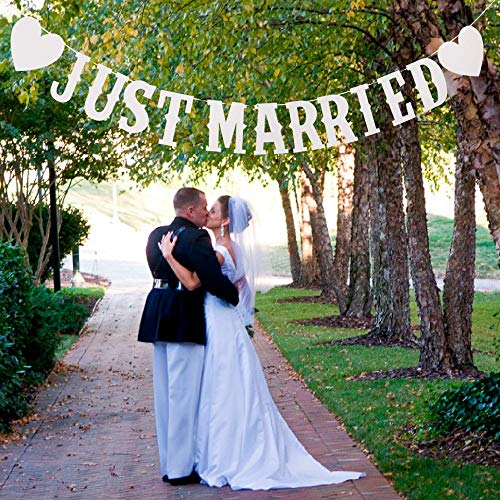 Just Married Girlande Vintage Rustikal Wimpelkette Banner Mit
