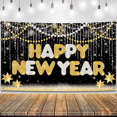 Silvester Deko 2026 Neujahrs Banner Extra Gro E