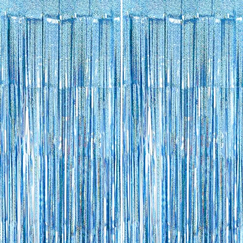 Kernowo Lametta Vorhang Hellblau Glitzer 2 St Ck