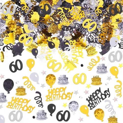 Aiveke Happy Birthday 60 Geburtstag Deko Gold Schwarz