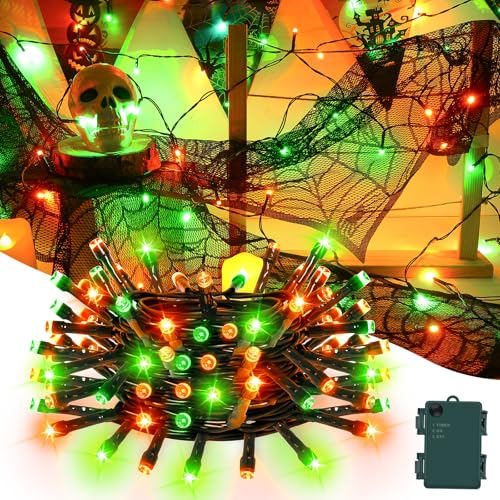Gcstnn Halloween Deko Lichterkette 5m 50er Led Orange