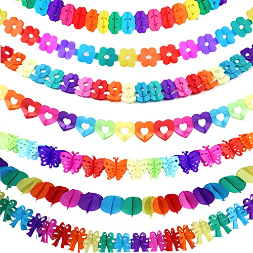 7 St Ck Bunt Girlande Papier Deko Girlande