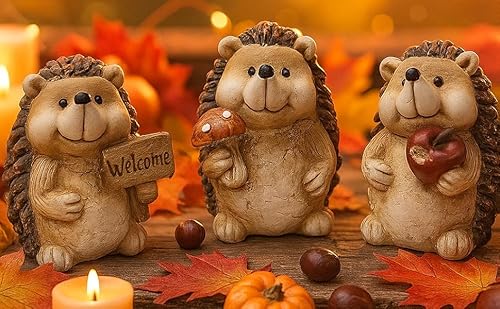 Khevga Deko Figuren Herbst Niedliche Igel Aus Terracotta