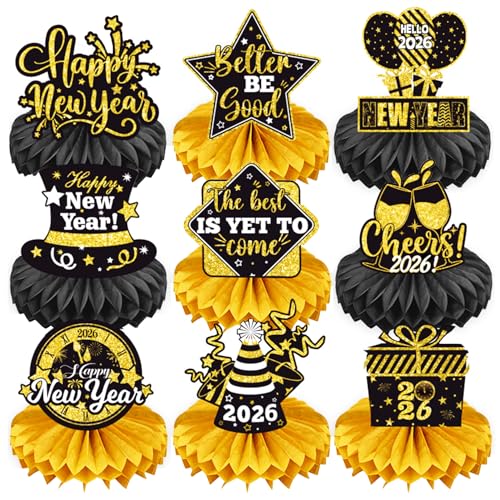 Silvester Deko 2026 9 St Ck Papier Neujahr