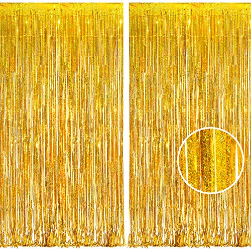 Braveshine Silvester Party Deko Lametta Vorh Nge Gold