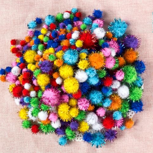 Blausky 400 St Ck Plush Pompons Mit Bunt