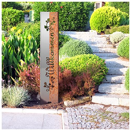 Tuning Art Ew100 Gartenstecker Gartenschild Willkommen Edelrost Garten