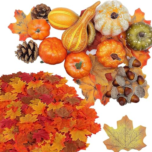 120 St Ck Herbst Dekoration Set K Nstliche