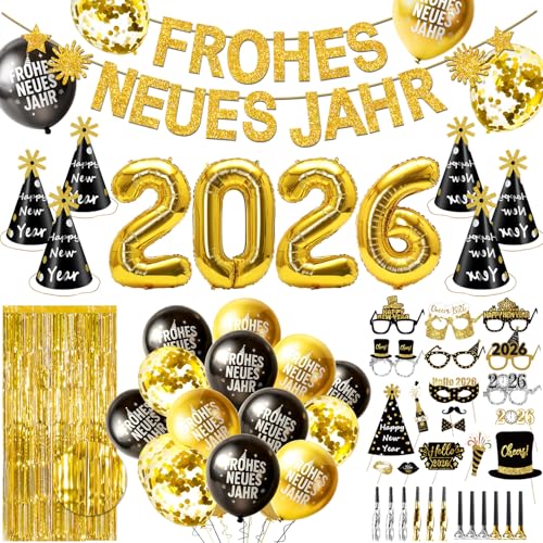 Izoel Silvester Deko 2026 Party Golden Folienballon 2026