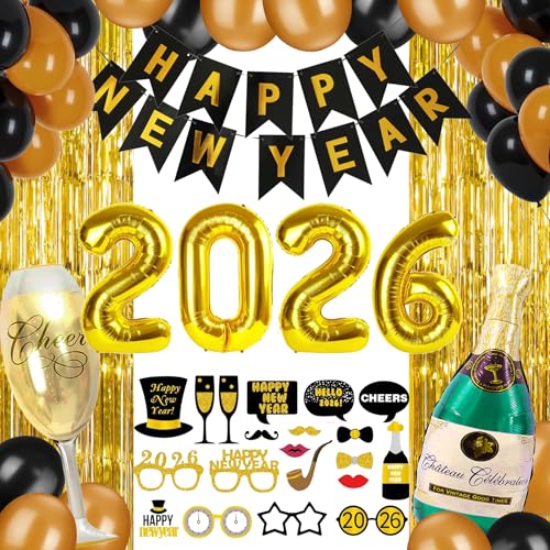Silvester Deko 2026 Party Set Neujahr Deko Ballon