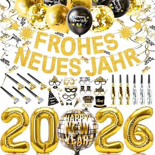 Humairc Silvester Deko 2026 Frohes Neues Jahr Banner